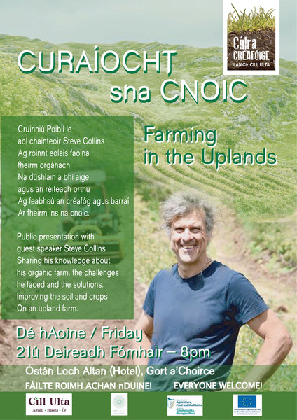 Farming in the Uplands, a sharing of knowledge and experience. Ostan Loch Altan (Hotel) in Gort a’Choirce on Friday 21st October at 8pm. Fáilte roimh gach duine. Everyone welcome.